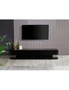 TV Cabinet with 3 Storage Drawers With High Glossy Assembled Entertainment Unit in Black colour, hi-res