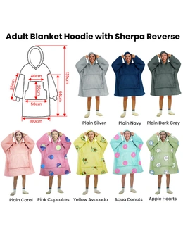 Adult Men Women Comfy Warm Blanket Hoodie with Sherpa Fleece Reverse