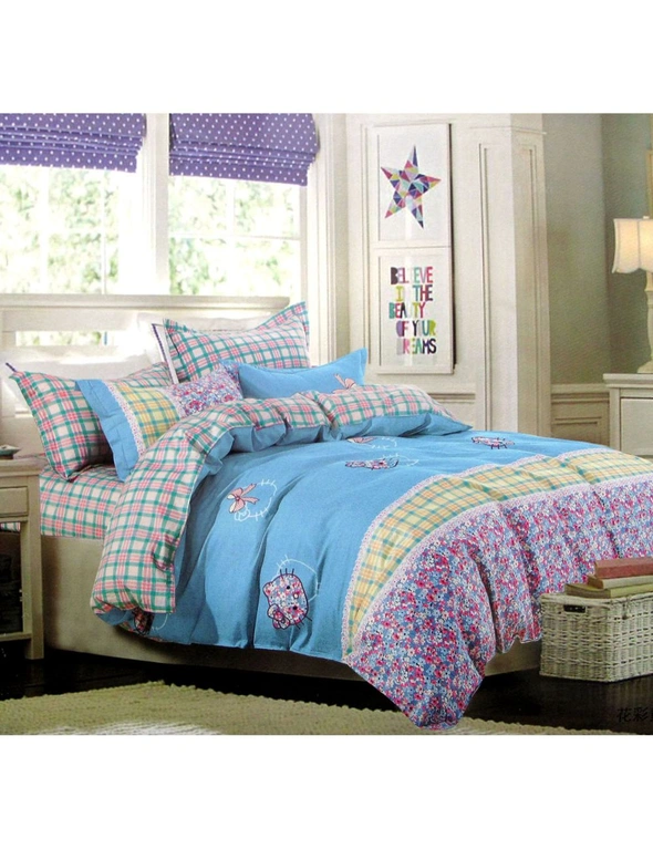 310TC Fairy Blossom Cotton Printed Quilt Cover Set Single, hi-res image number null