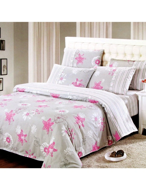 250TC Lily Blossom Quilt Cover Queen, hi-res image number null