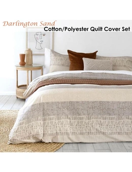 Bambury Darlington Sand Cotton Polyester Quilt Cover Set King