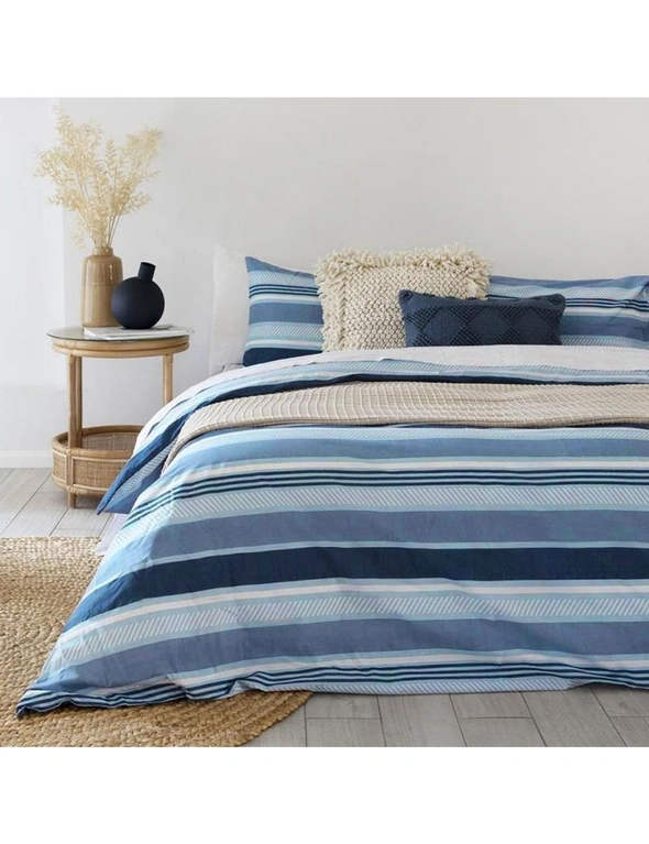 Indiana Blue Cotton Polyester Quilt Cover Set King, hi-res image number null