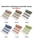Cotton Rich Large Turkish Beach Towel with Tassels 80cm x 155cm, hi-res