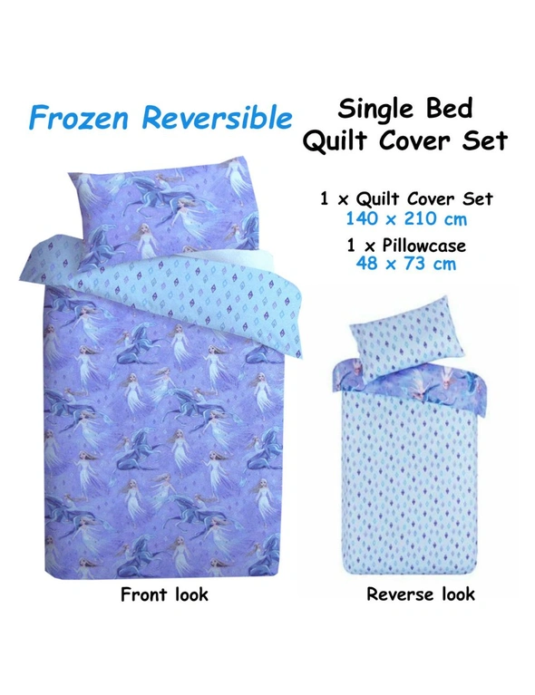 Caprice Disney Frozen Elsa Reversible Licensed Quilt Cover Set Single, hi-res image number null