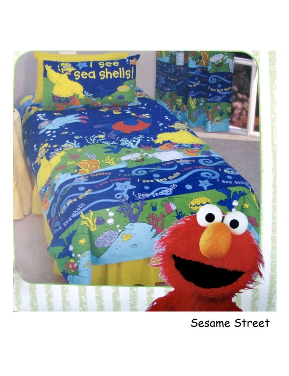 Sesame Street Quilt Cover Set Single, hi-res image number null