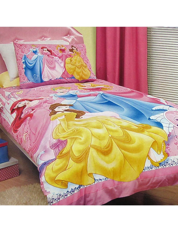 Caprice Disney Three Princesses Licensed Quilt Cover Set Single, hi-res image number null