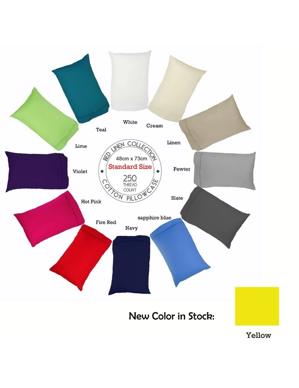 250TC Cotton Pillowcase Choose Your Size & Color by Easyrest, hi-res image number null