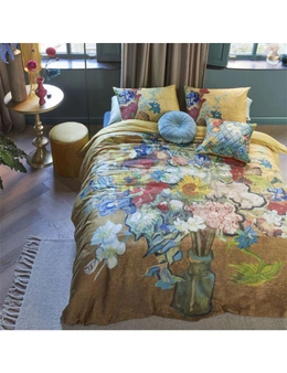 Bedding House Van Gogh Bouquet d'Anniversaire Gold Cotton Sateen Quilt Cover Set