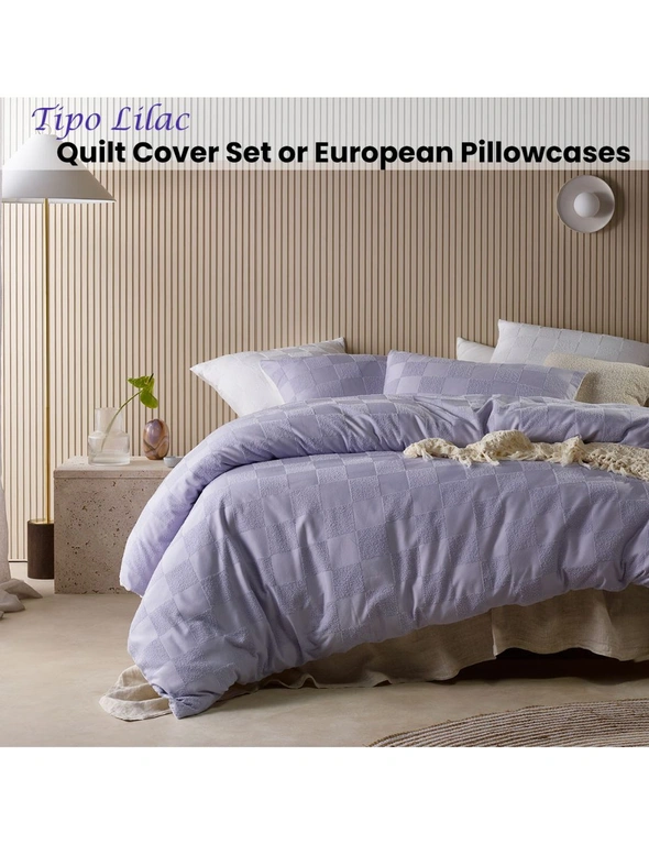 Accessorize Tipo Lilac Chenille Quilt Cover Set, hi-res image number null