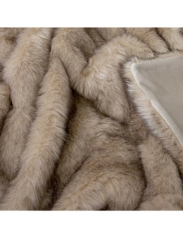 J Elliot Home Brown Fox Luxury Faux Fur Throw 130 x 160cm