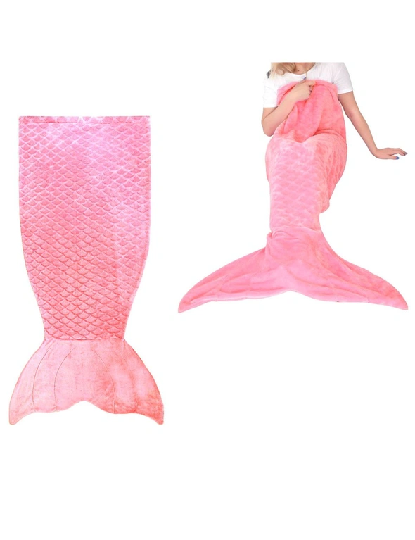 Mermaid Tail Pink Soft Blanket Throw, hi-res image number null
