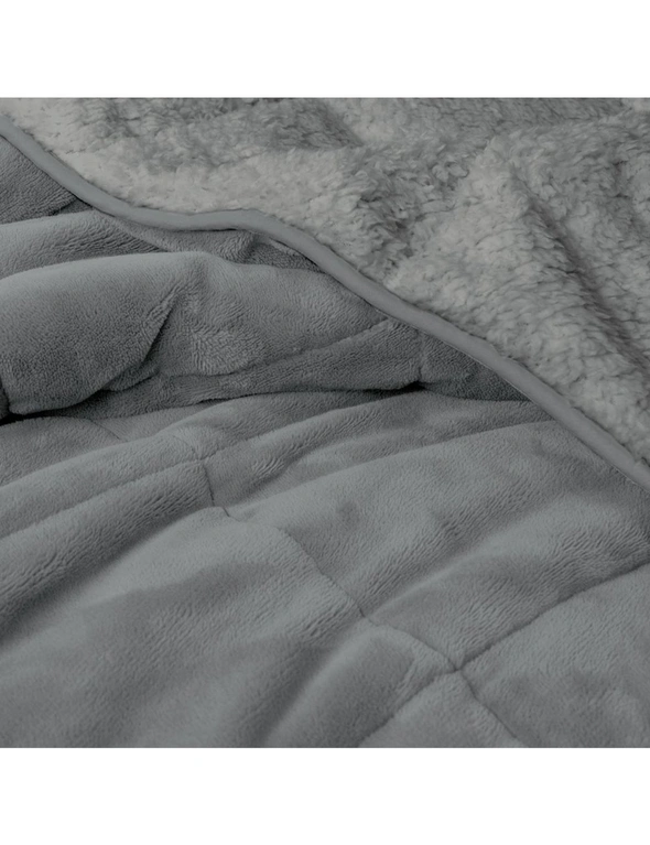 Silver 7kg Sherpa Weighted Blanket by Ador, hi-res image number null