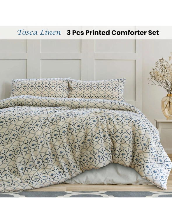 Ardor Tosca Linen 3 Pcs Comforter Set, hi-res image number null