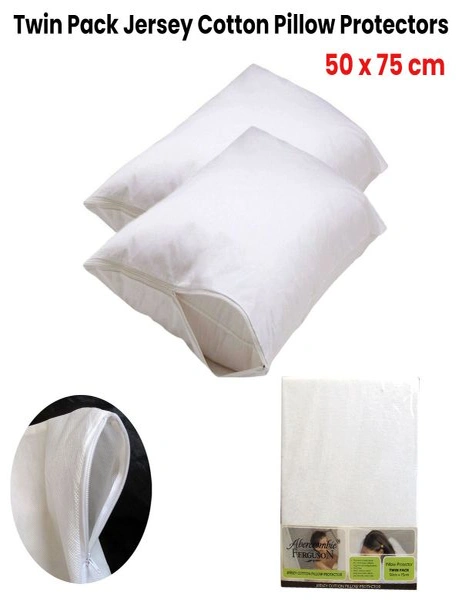 Abercrombie and Ferguson Twin Pack Jersey Cotton Pillow Protectors 50 x 75 cm, hi-res image number null