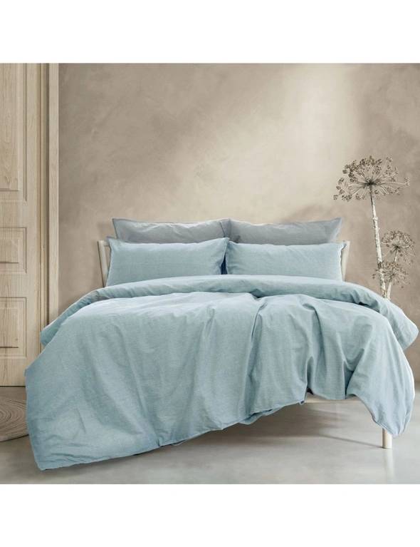 Ardor Embre Chambray Linen Look 100% Cotton Quilt Cover Set, hi-res image number null