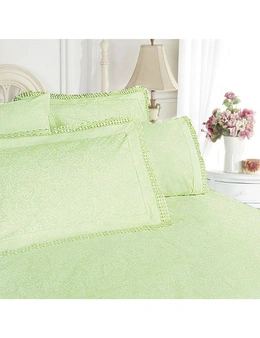 Shangri La Broderie Anglaise Quilt Cover Set Green