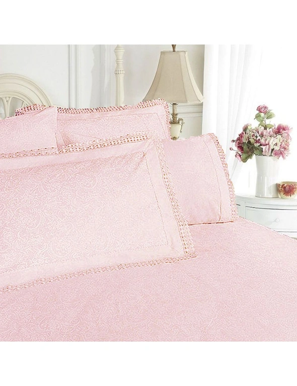 Shangri La Broderie Anglaise Quilt Cover Set Pink, hi-res image number null