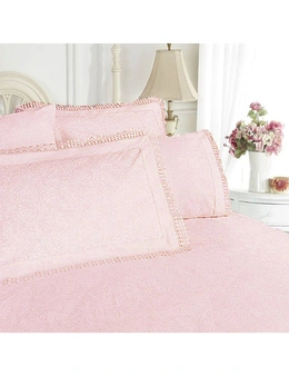 Shangri La Broderie Anglaise Quilt Cover Set Pink
