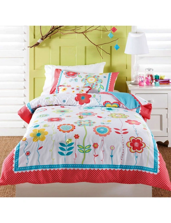 Floral Spot Quilt Cover Set Double by Cubby House Kids, hi-res image number null