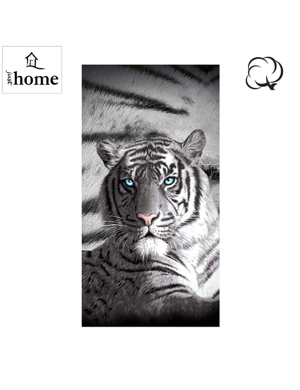 Blue Eyes Stripes Tiger Bath Beach Towel by Just Home, hi-res image number null