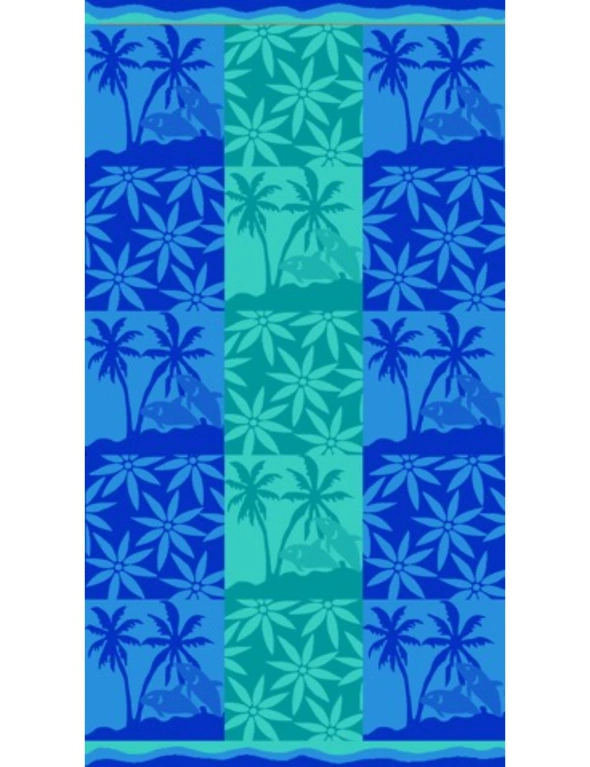 400GSM Premium Cotton Yarn Dyed Velour Jacquard Reversible Beach Towel 86 x 160 cm by Rans, hi-res image number null
