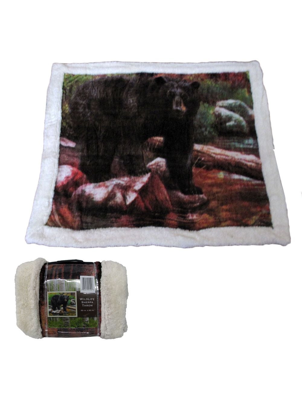 Wildlife Bear Sherpa Throw 127x152 cm Rivers Australia