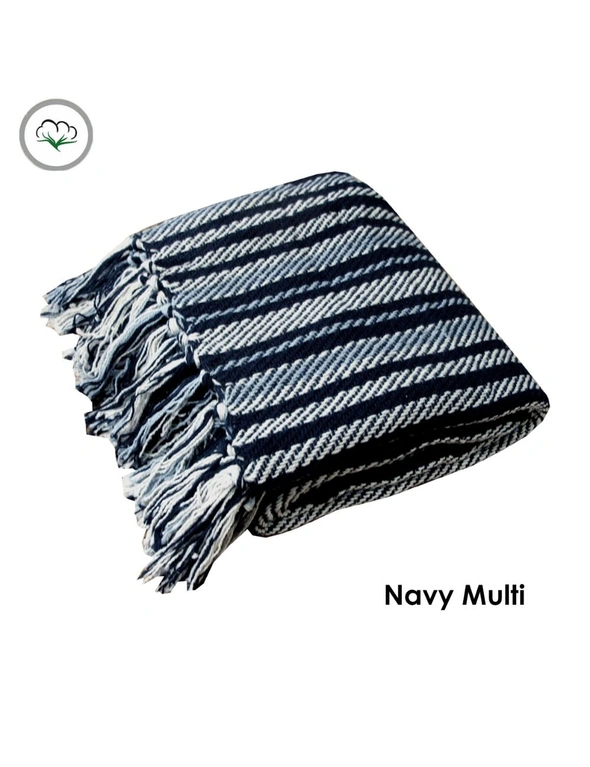 Stella 100% Cotton Knitted Throw Rug Multi, hi-res image number null