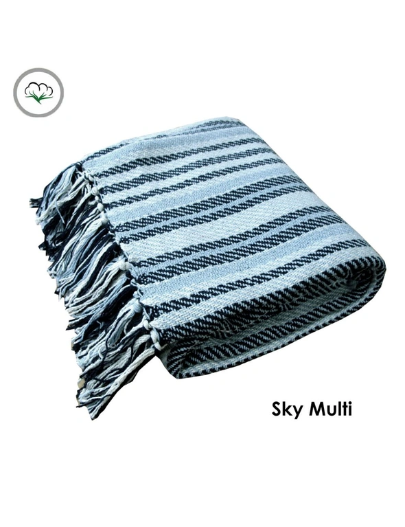 Stella 100% Cotton Knitted Throw Rug Multi, hi-res image number null