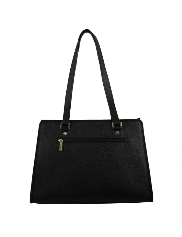 Morrissey Structured Italian Leather Ladies Zip Tote Handbag, hi-res image number null