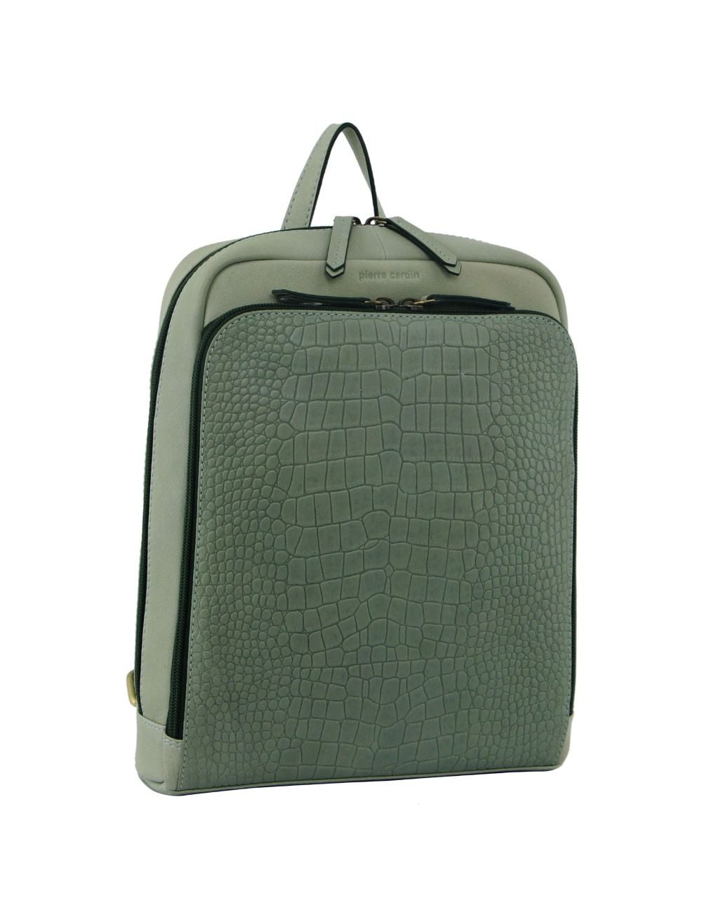 Green on sale leather backpack