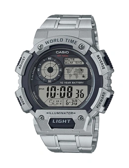 Casio Watch Gents AE-1400WHD-1AVD AE1400 AE1400WHD AE-1400WH Sports Swimming, World Time, 5-Alarms, Stopwatch, Timer