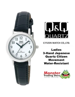 C151J304 Citizen Made Q&Q Japanese Quartz Leather Band Ladies Watch Water Resistant