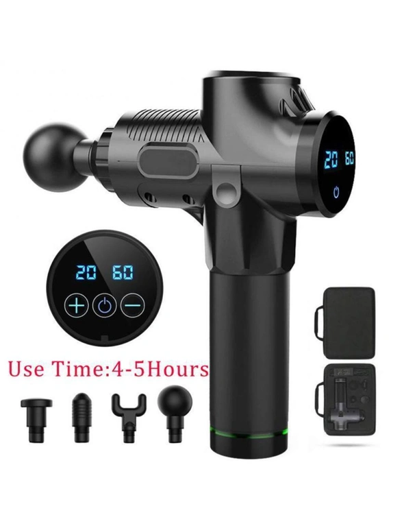 LCD Display Massage Gun with 4 Heads, hi-res image number null