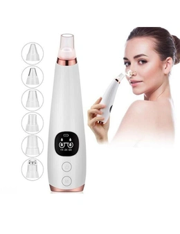 6 Nozzle Electric Vacuum Suction Blackhead Remover Pore Deep Cleaner for Face and Nose