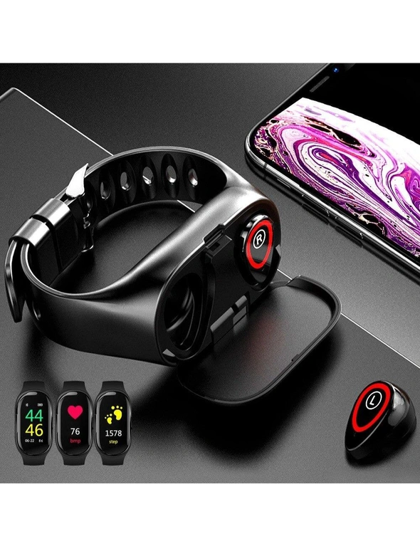 2-in-1 M1 Bluetooth Headset and Fitness Tracker Smart Bracelet, hi-res image number null