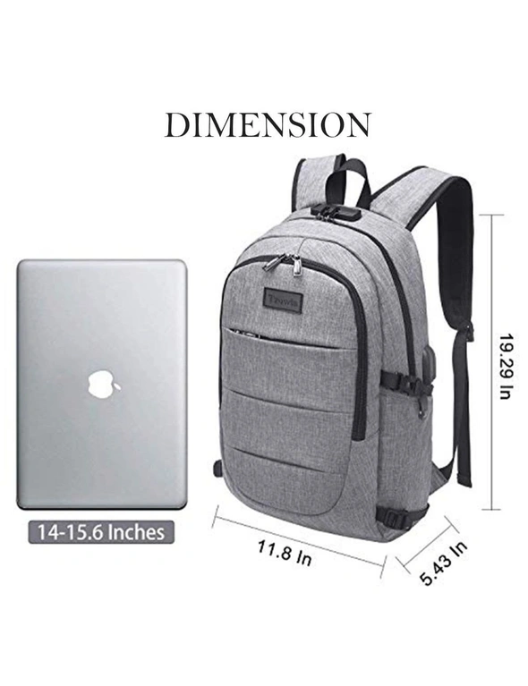 Waterproof Laptop Backpack with USB Port - Anti-theft, hi-res image number null