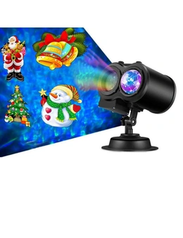 2 In 1 Christmas Holiday Projector Lights with Ocean Wave Light 16 Film Options