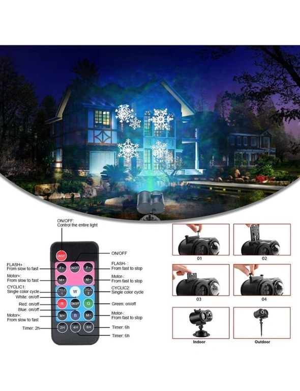 2 In 1 Christmas Holiday Projector Lights with Ocean Wave Light 16 Film Options, hi-res image number null