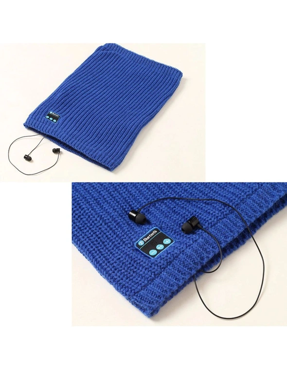 Washable Knitted Bluetooth Musical Headphone Scarf USB Charging, hi-res image number null