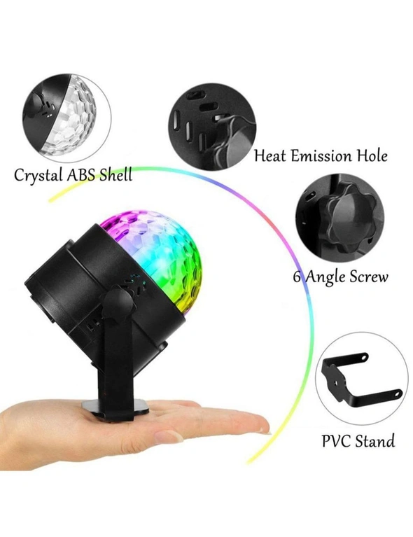 Remote Controlled RGB Voice Activated Rotating Crystal Light Us Uk Eu Plug, hi-res image number null