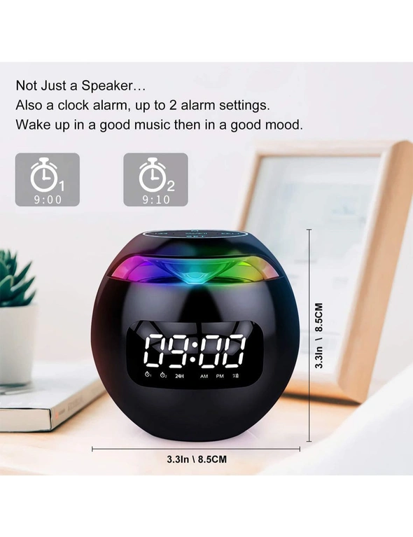 Wireless USB Rechargeable Spherical Speaker and Digital Clock, hi-res image number null