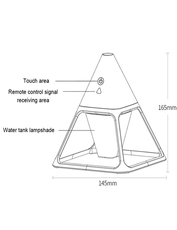 Triangular Volcano Design LED Night Light and Humidifier USB Power Supply, hi-res image number null