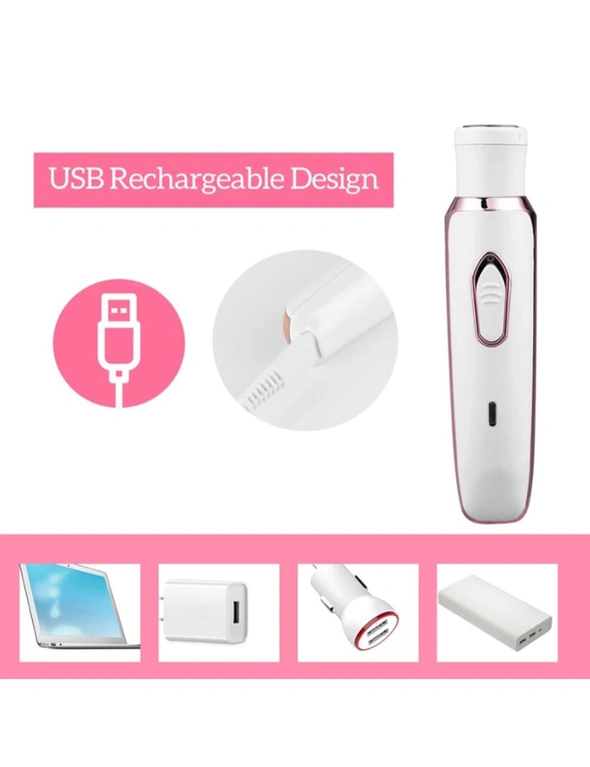 4 In 1 Womens USB Rechargeable Painless Epilator Electric Shaver, hi-res image number null