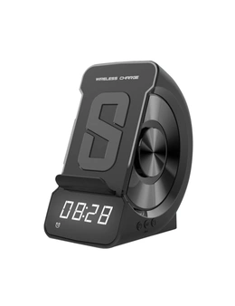 USB Interface Digital Alarm Clock BT Speaker and Wireless Charger