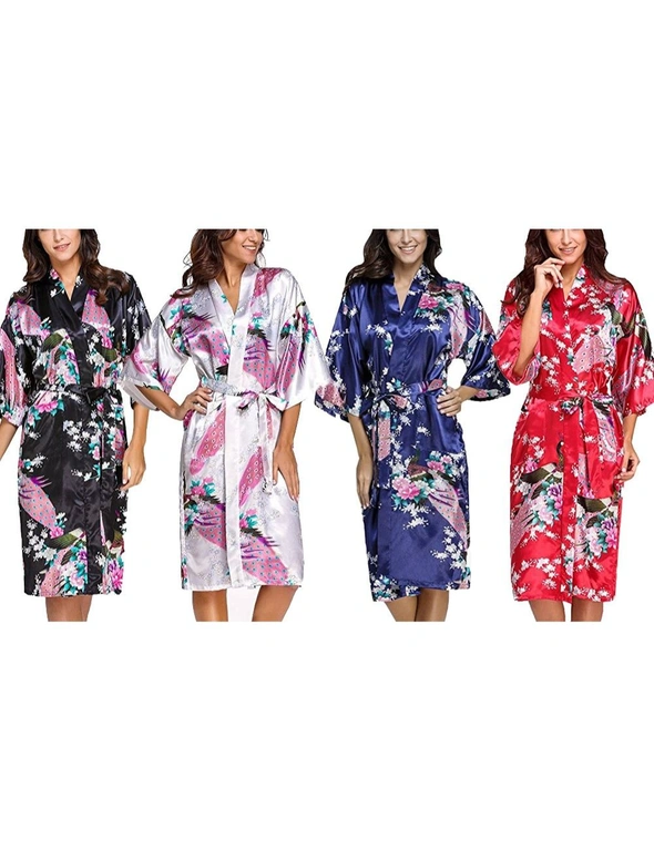 Japanese Inspired Silk Kimono Robe, hi-res image number null