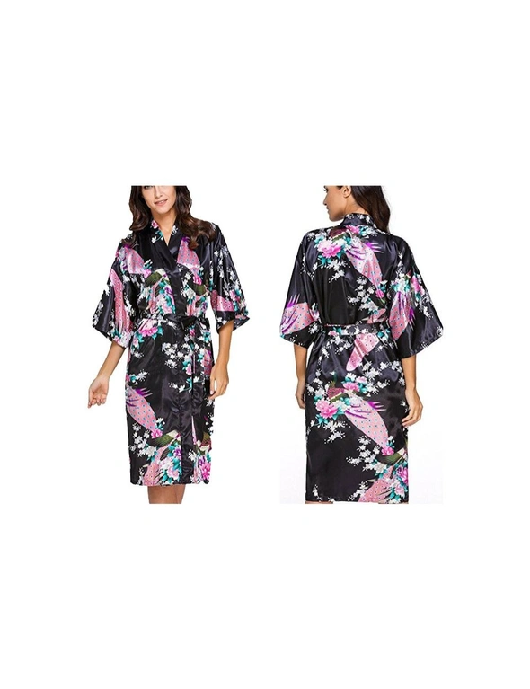 Japanese Inspired Silk Kimono Robe, hi-res image number null