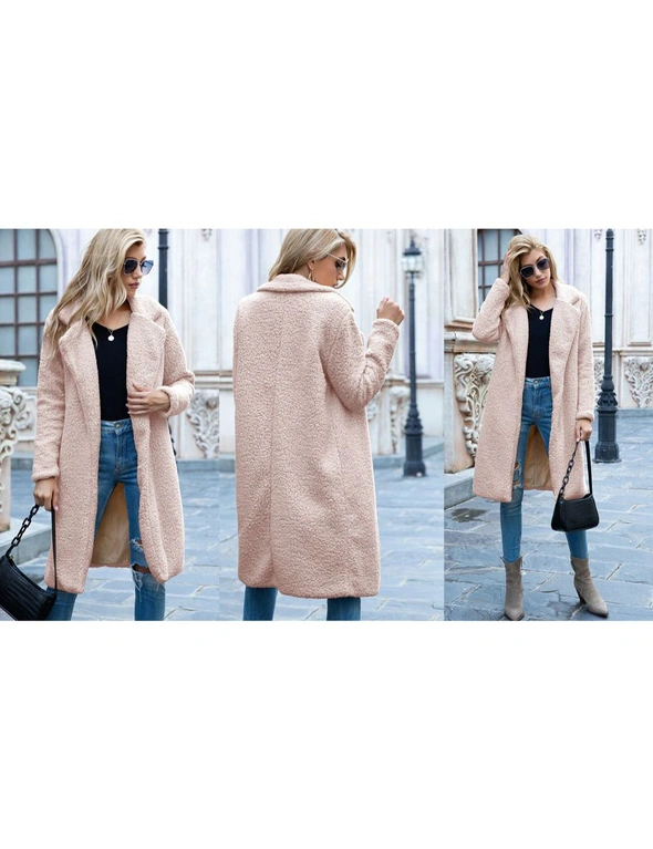 Women's Collared Teddy Coat with Pockets, hi-res image number null