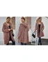 Women's Open Front Hooded Teddy Coat with Pockets, hi-res