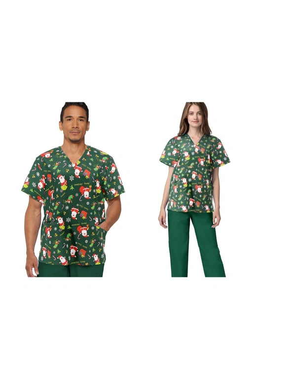 Cotton Unisex Christmas Printed Scrubs, hi-res image number null