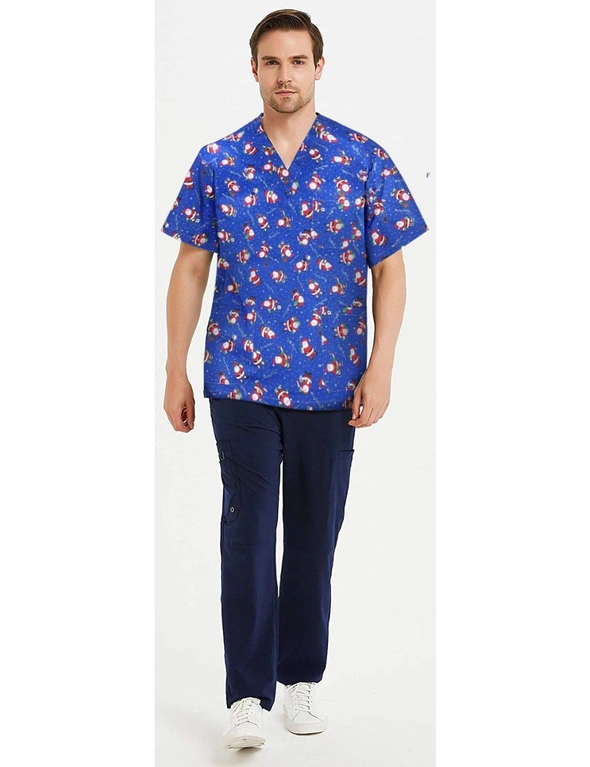 Cotton Unisex Christmas Printed Scrubs, hi-res image number null